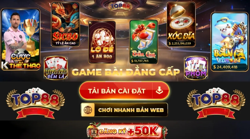 Hướng dẫn tải App Top88 trên các HDDH IOS, Android, APK